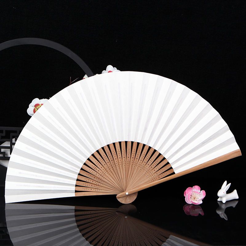 Abanicos de papel de baile, abanicos de mano portátiles Hanfu Bambou, abanico de papel exquisito Para mujeres, Ventilador de bambú clásico, Abanicos Para Boda de verano: Verde oscuro