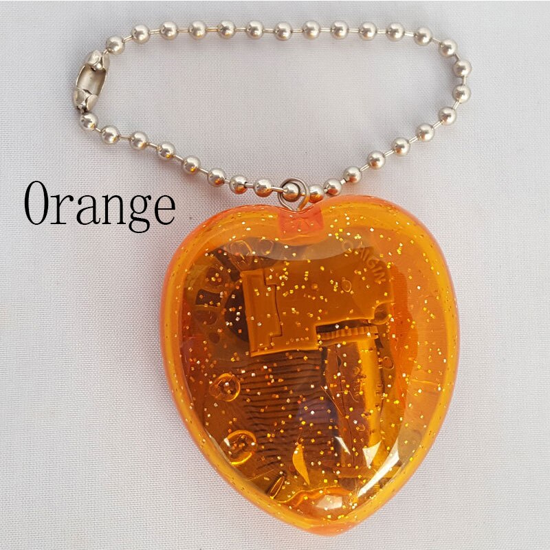 Mini caja de música con forma de corazón de acrílico para chico, caja Musical con forma de corazón de acrílico, para chica, Castillo en el cielo, música,: Orange