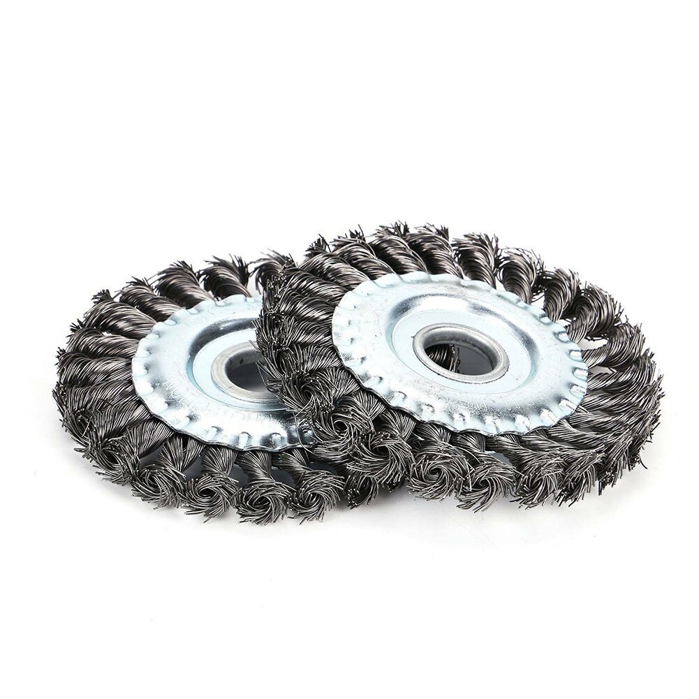 2pcs 125 Mm 22 Mm Hole Polishing Disc Stainless Steel Grinder Wire Brush Rust Removal Wheel Metal Disc Brush