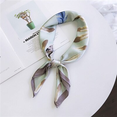 Femme hiukset solmio nauha kaula wear bandana naisten silkkihuivi print hijab huivi neliöpää tyylikäs nainen: 12