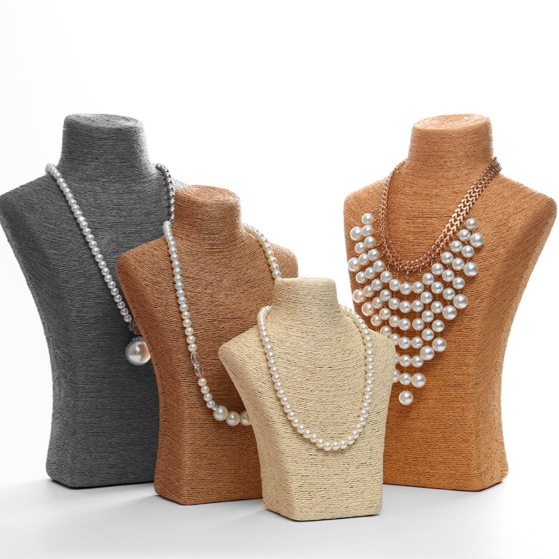 Hanf Seil Halskette Display Stand Halter Nizza Neue Halskette Aufhänger Schmuck Display Büste Modell Rack