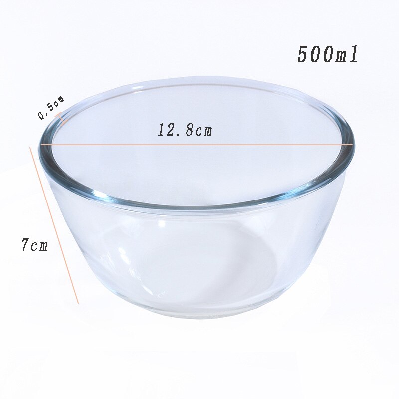 Tigela de cereais de vidro transparente engrossado salada de frutas sobremesa copo doméstico resistente ao calor forno de microondas tigelas especiais único: 500ML