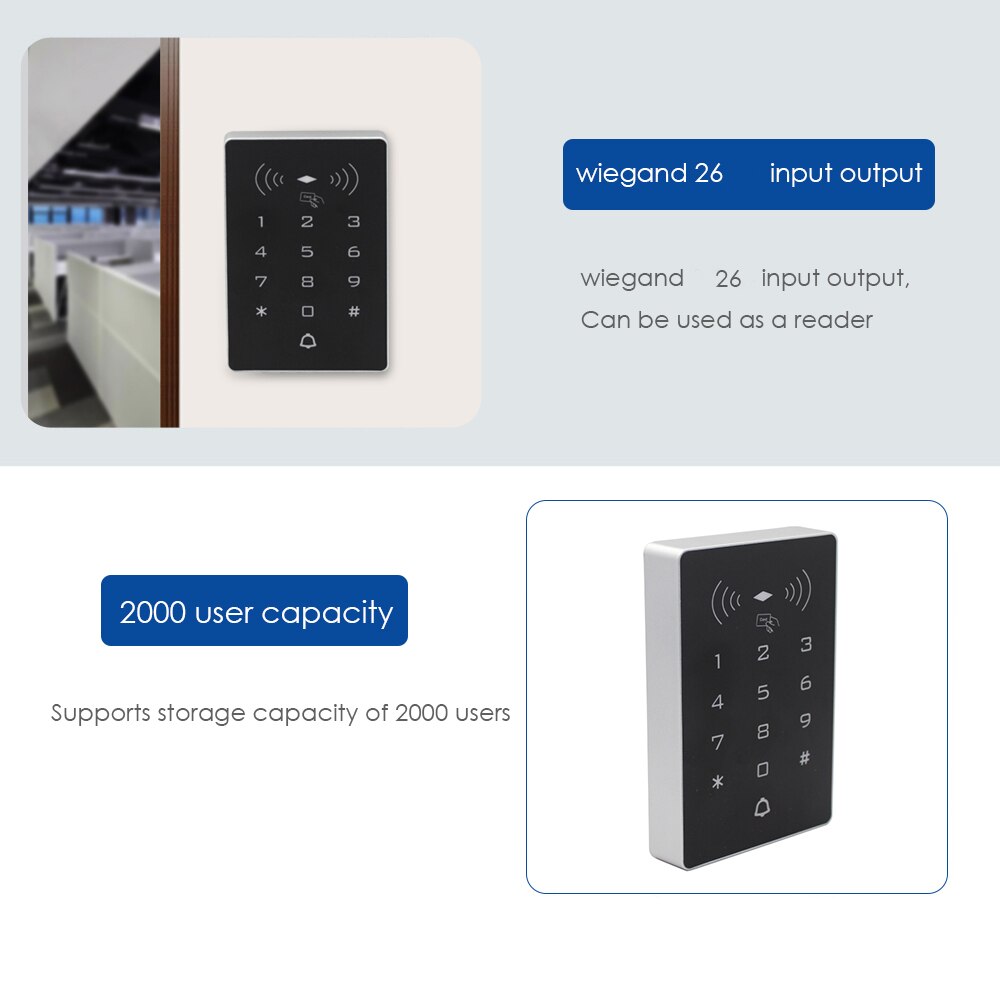 125Khz RFID Access Control System Intercom Device Machine Electronic Door Lock Smart Garage Gate Opener Electric Lock Control