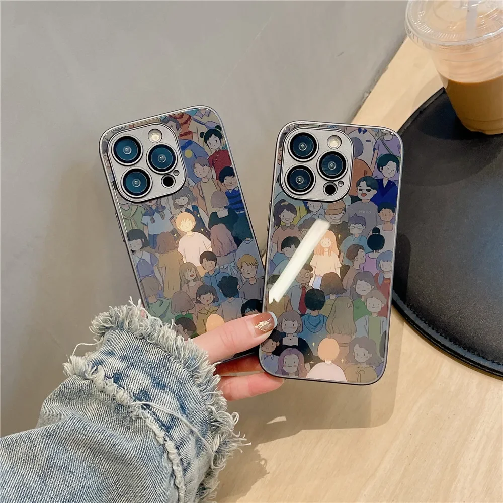 Fundas de teléfono acrílicas para parejas, funda protectora para Iphone 15, 14 Pro Max, 13, 11, 12 Pro Max, Xs Max, Xr, X