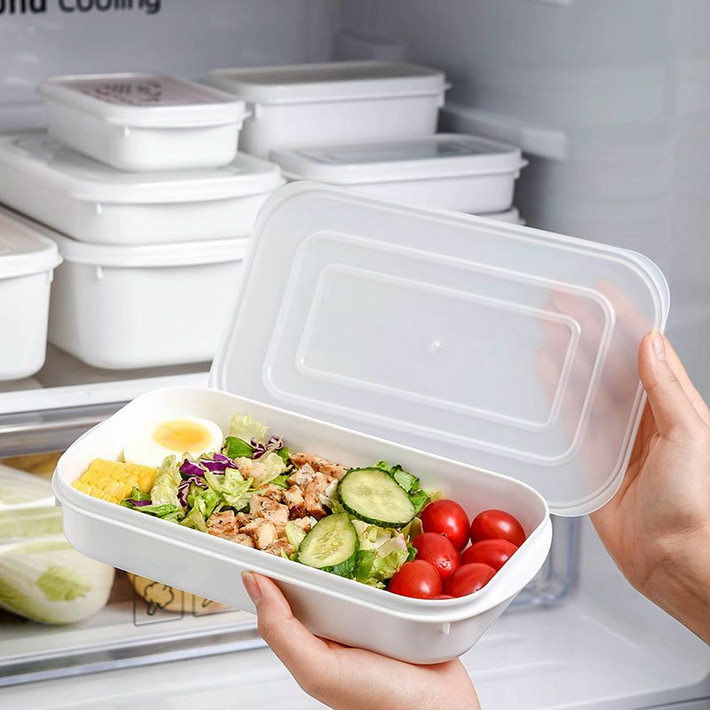 Fiambrera para horno microondas, contenedor de alimentos, caja blanca libre de BAP con tapa esmerilada, material sanitario, contenedor de almacenamiento de alimentos