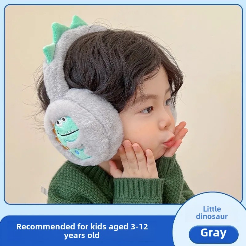 Kids Warm Ear Muffs Korean Style Ear Warming Anti-Cold Cute Baby Winter Ear Cover Small Dinosaur Ear Bag Ear Cover: Red