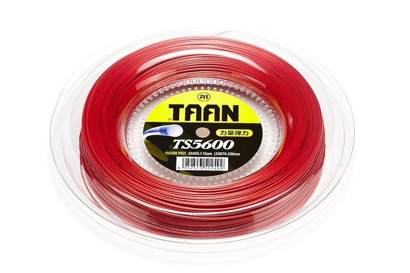 1 Reel TAAN 1.15mm TS5600 Tennis Racket String Fusion Poly Durable Tennis Training Power String 200m: Red