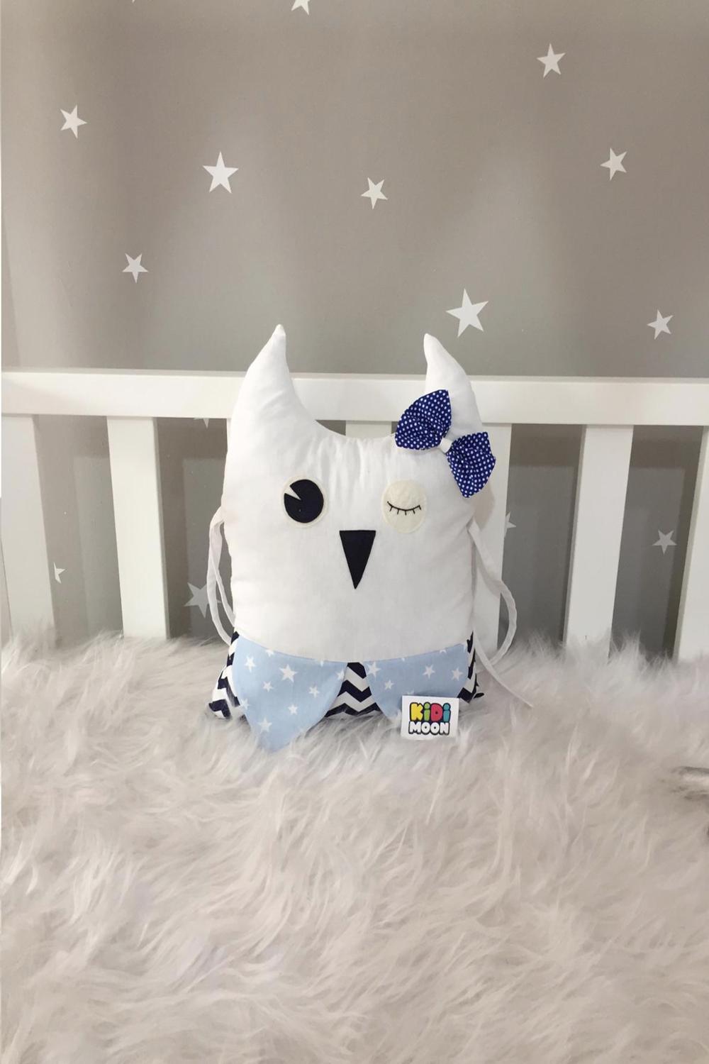 Jaju Baby KidiMoon Blau Eule Krippe Schutz Dekor Kissen
