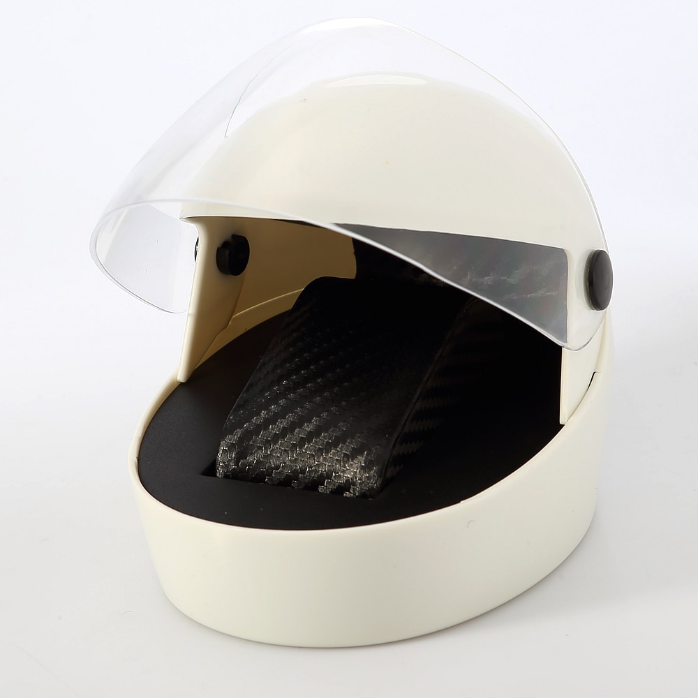 Luxury Motorcycle Helmet Shape Pu Leather Cuff Plastic Single Watch Storage Box