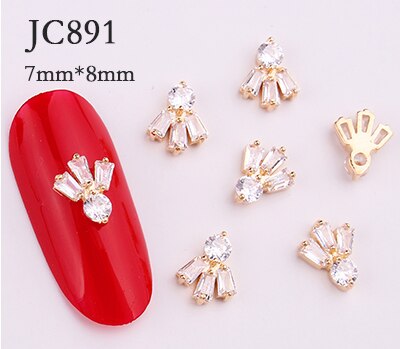 20 stk/parti zirkon krystal diamant 3d smykker japanske neglekunst dekorationer øverste niveau krystal manicure dekorationer: 891