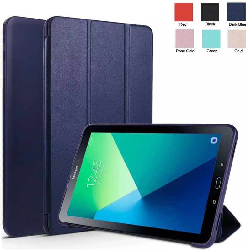 Funda de tableta para Samsung Galaxy Tab A A6 10,1, , T585, T580, SM-T580, T580N, cubierta inteligente plegable ultrafina, con lápiz óptico: Red
