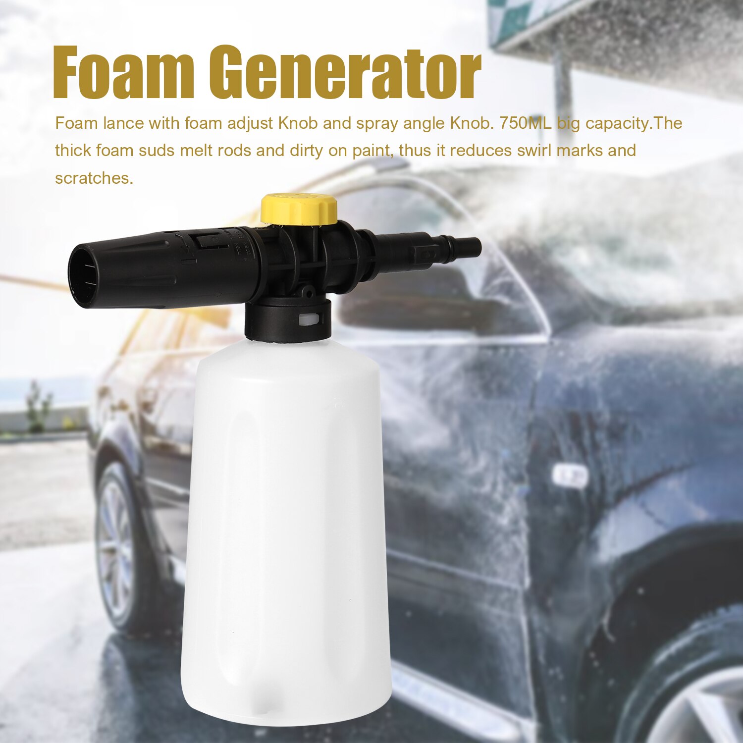 750ML Snow Foam Lance Car Pressure Washers Soap Foam Generator With Adjustable Sprayer Nozzle For BOSCH AQT EA110 UA125