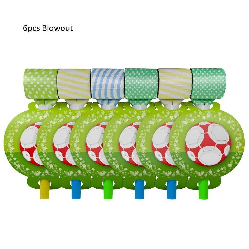 Voetbal Party Servies Papier Plaat Cup Servetten Tafelkleed Banner Gelukkige Verjaardag Event Feestartikelen Voor Jongens Festa: 6pcs Blowout
