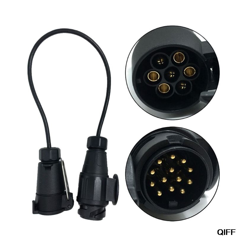 7 Pin To 13 Pin Trailer Adapter Lead Converter With Cable Wiring Connector 12V Plug Socket May06