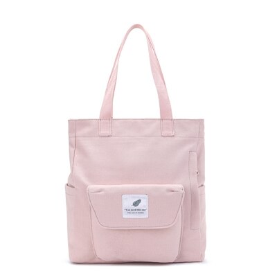 Wiederverwendbare Einkaufstasche Faltbare Einkaufstasche Für Frauen Handtasche Geräumige Leinwand Tasche: Rosa