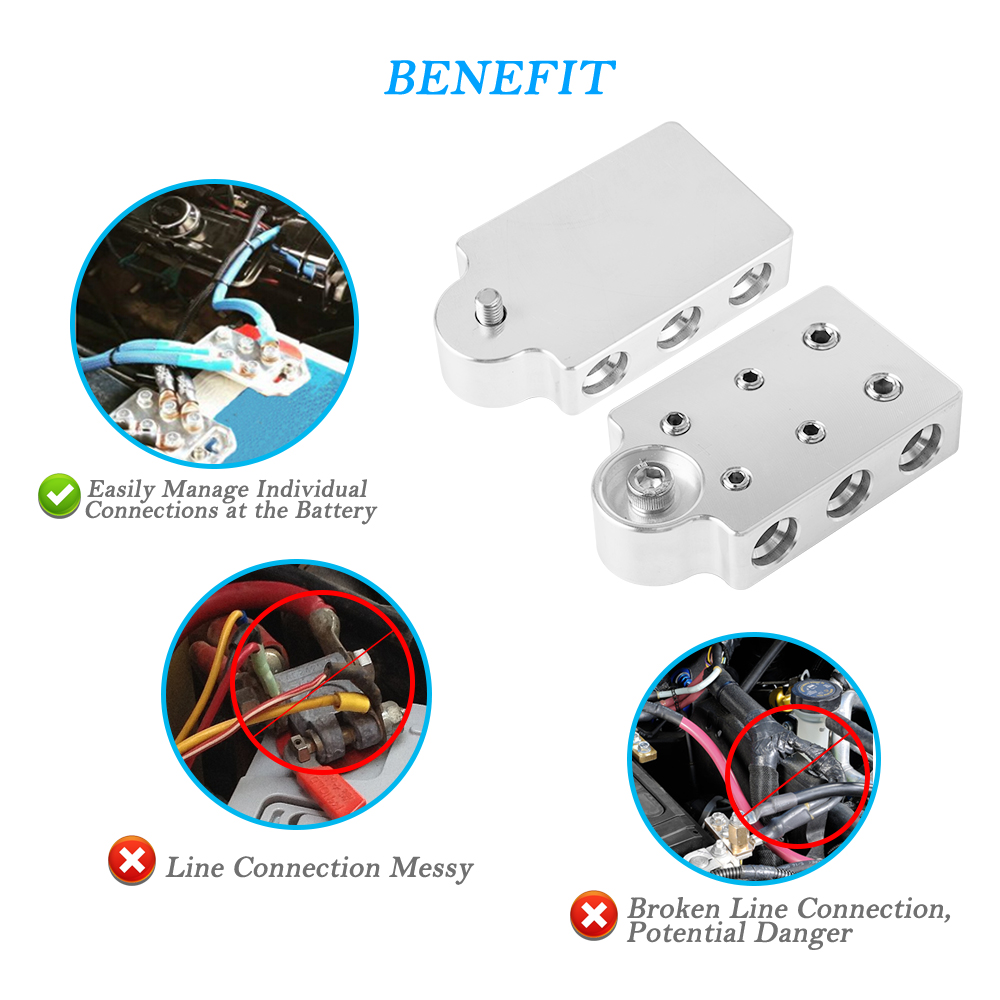 CNC Flat Battery Terminals Fits XS Power M6 standard Batteries D5100 D3400 D1400 XP2000 PS240A V3400 S3400 XP1000