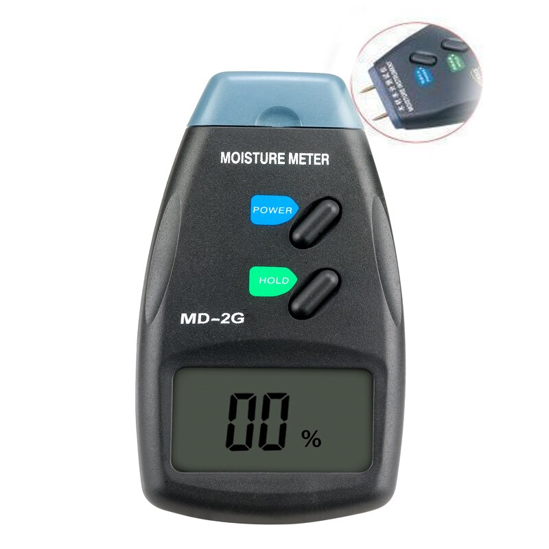 MD-2G LCD Digital Moisture Wood Meter digital tester 2-pin Wood Moisture Meter Humidity Tester