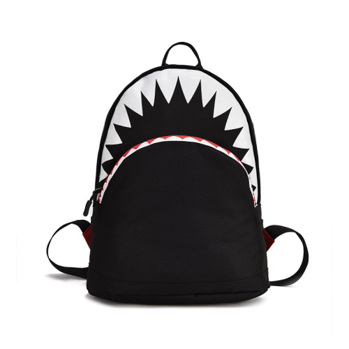 Kind Canvas Rugzak Kids 3D Model Shark Schooltassen Baby mochilas Kind Schooltas voor de Kleuterschool Jongens en Meisjes rugzak: Small-Black