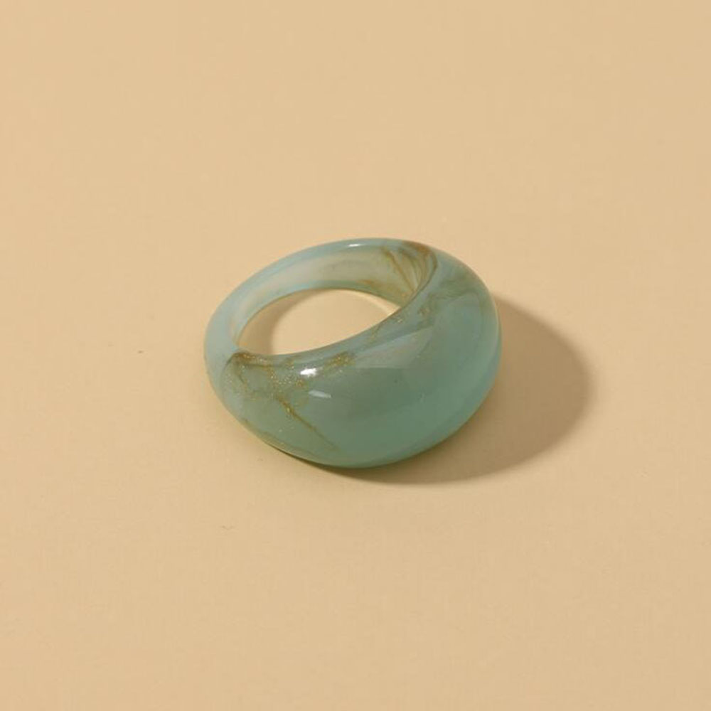 Ensemble de bagues en acrylique Transparent coloré pour femmes, bagues géométriques en résine transparente, à la , bijoux de fête,: Orange