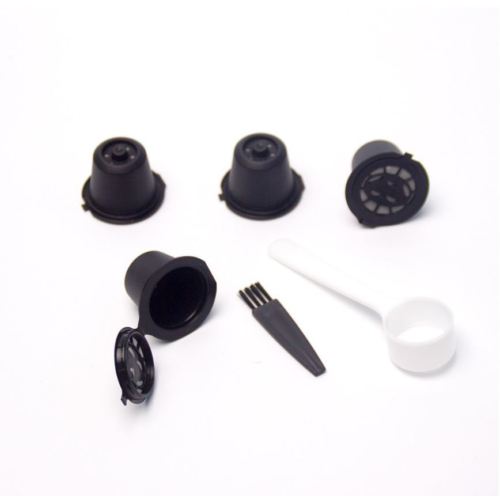 AA 4 filled reusable coffee capsule pods for Nespresso: Black