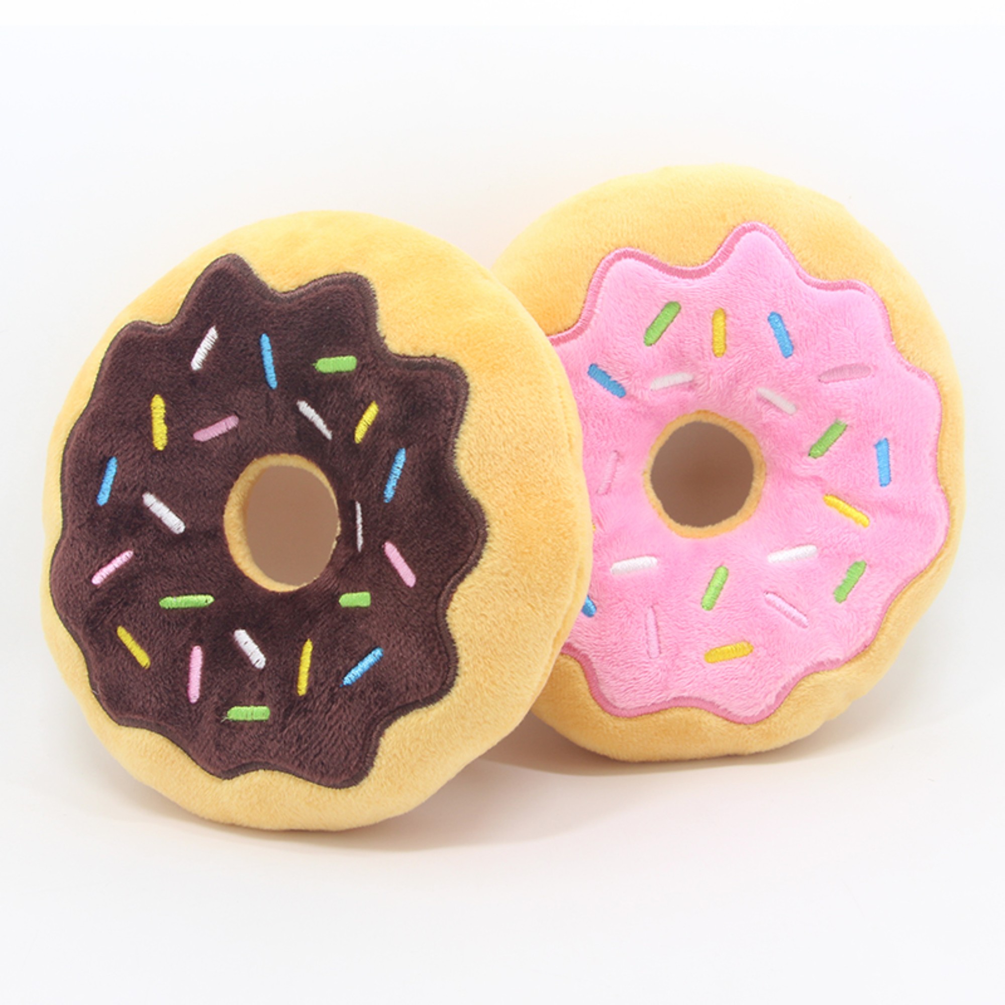 Dog Toys Donut Plush Soundmaking Cute Toy Pets Dog Squeaky Sound Funny Interactive Bite-Resistant Chew Biting Teeth Grinding