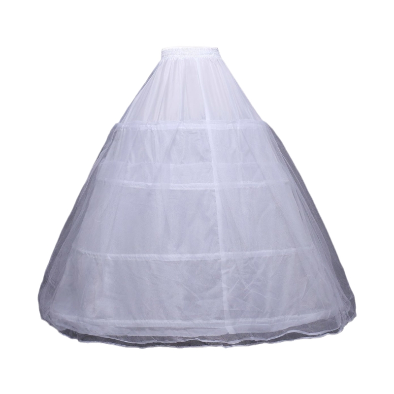 Vrouwen Hoepelrokrok Witte Hoepel Rok Floor/Knie Lengte Baljurk Slip Meisjes Onderrok Voor Wedding Bridal Jurk: 4 steel 2 yarn