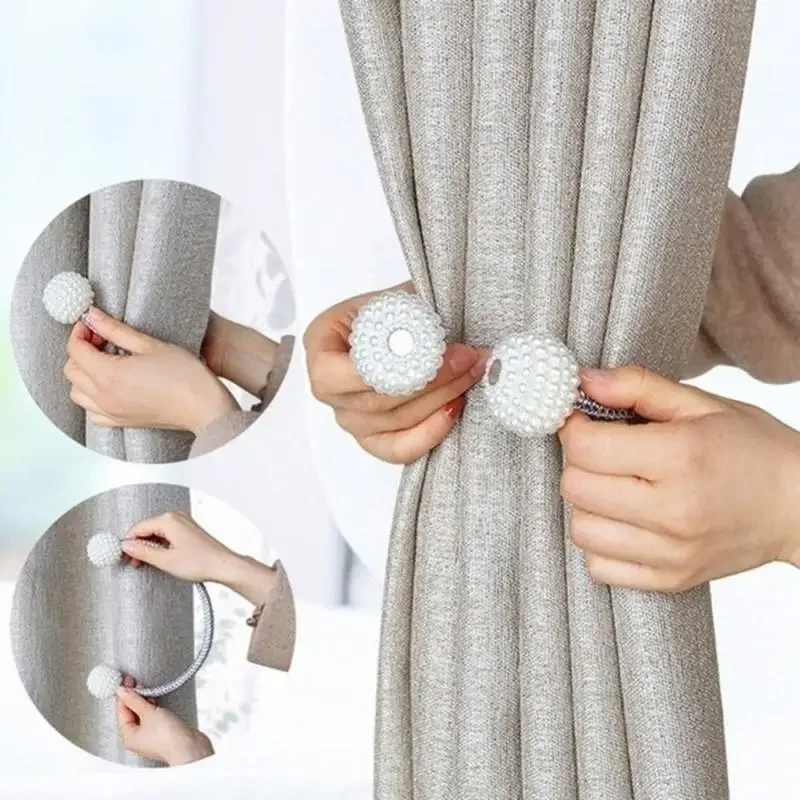 Parel magnetische gordijnclip Gordijnhouders Tie Back Buckle Clips Hangende balgesp Tie Back Gordijn Decor Accessoires