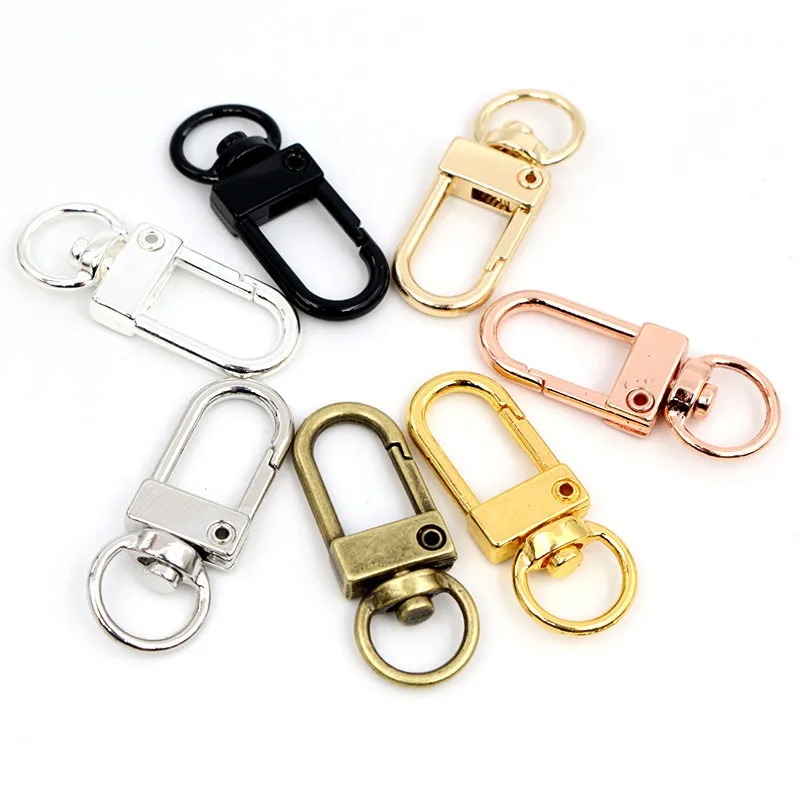 10pcs Carabiner Metal Lobster Clasp Hooks Gold Silver DIY Bag Luggage Accessories DIY Jewelry Finding Making Supplies Keychain