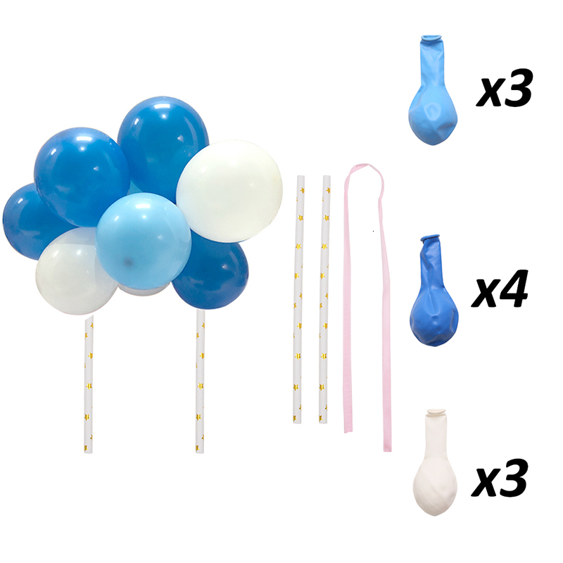 5Inch Cake Balloons Cake Topper Cloud Shape Confetti Balloon Cake Topper balons for Birthday Baby Shower Wedding Decoration: Blue gradient