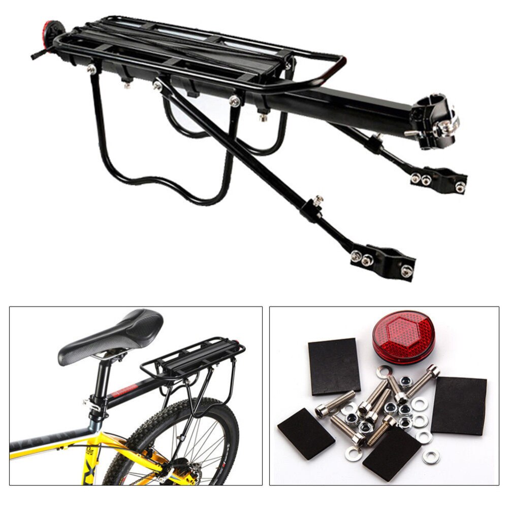 Universal Seatpost Rack Bike Carrier Rack Rear Frame-Mounted Heavy Duty Cycle Accessory: Default Title