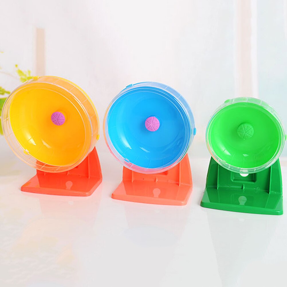 Rueda para correr juguetes con ruedas portátil silencioso duradero colorido rueda para correr juguetes con ruedas para mascotas pequeñas hámster entrenamiento juego