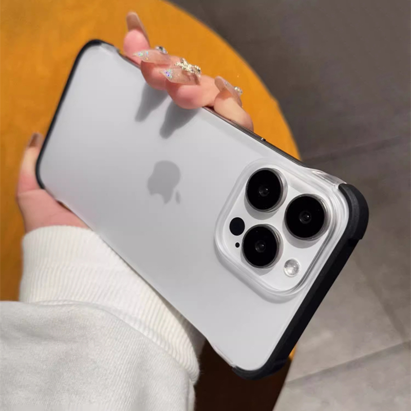 Funda de teléfono transparente mate ultrafina sin marco para iPhone 15Pro 14 13 12 15 Pro Max cubierta trasera translúcida de PC dura a prueba de golpes