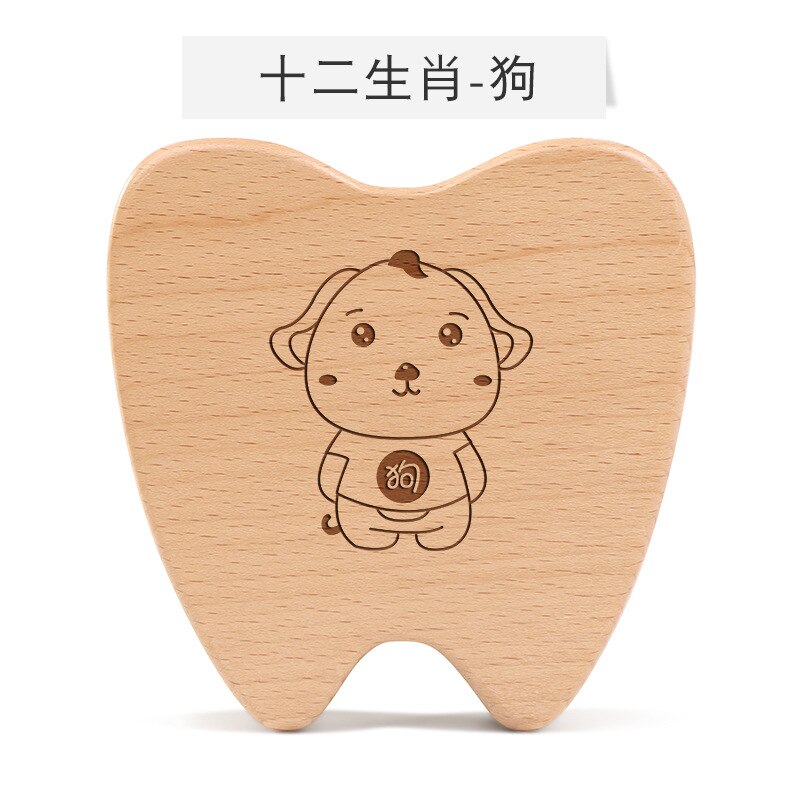 Stijl Houten Tanden Melktanden Gedenkteken Doos Meisje En Jongen Lanugo Kinderen Collectebus Baby Off Groeiende Permanente T: Y ishuai gou Teeth Dog