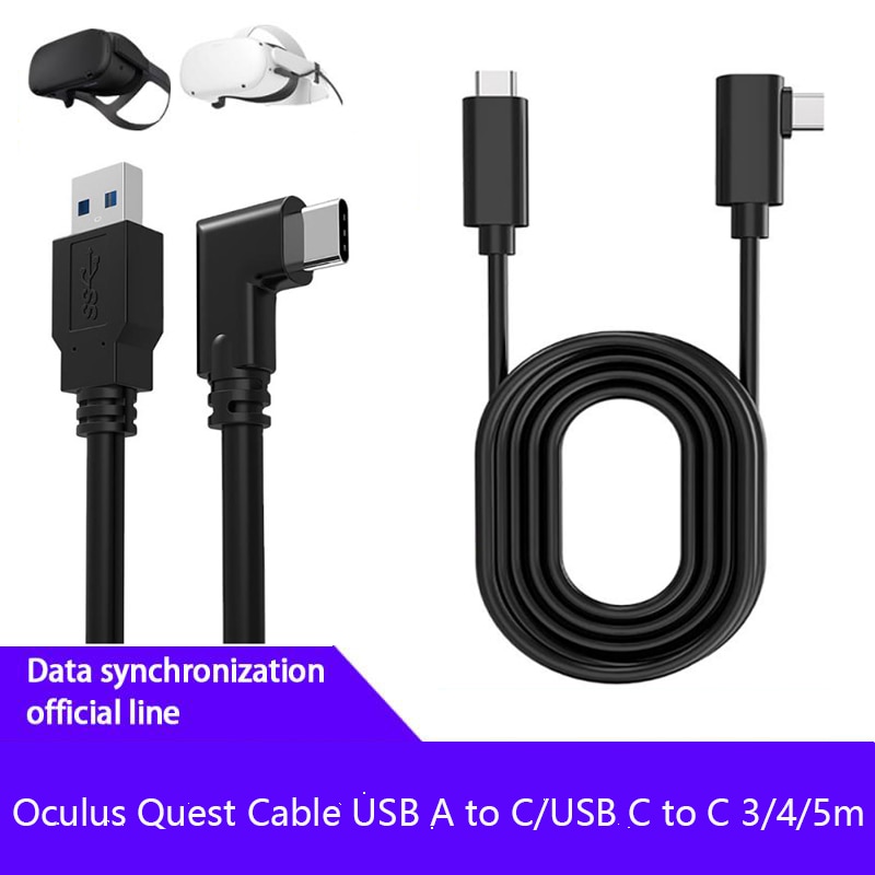 USB A to C/C to C Cable for Oculus Quest 2 VR Glasses Link Cable for Quest 2 Support Data Transfer Charging Cable 3/4/5 Meters