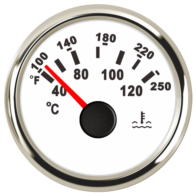 2 &quot; 52mm marinemotorer vandtemperaturmåler temp meter hvid 40-120 grader til båd rv bil motorcykel lcd display måler