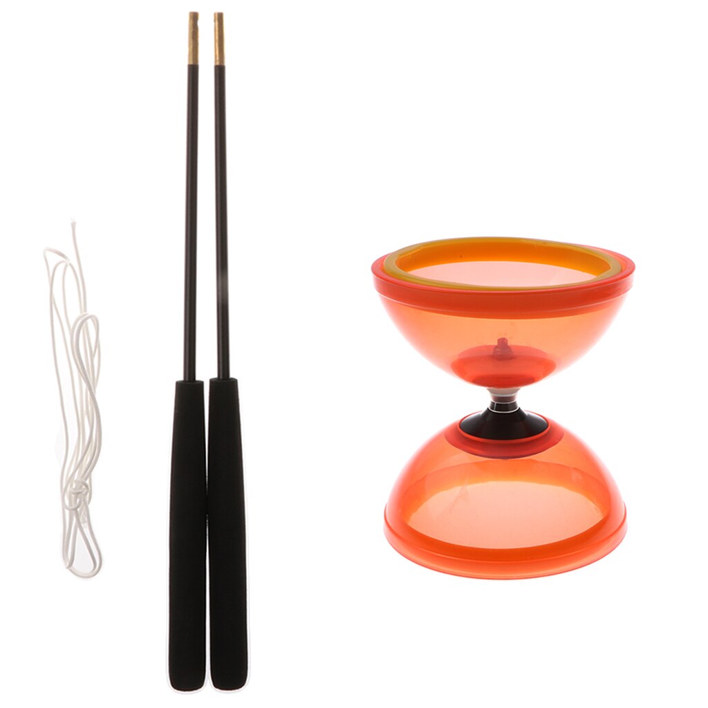Diabolos kinesisk yoyo 1- kuglelejer diabolo sæt med aluminium pinde og snor: Rød
