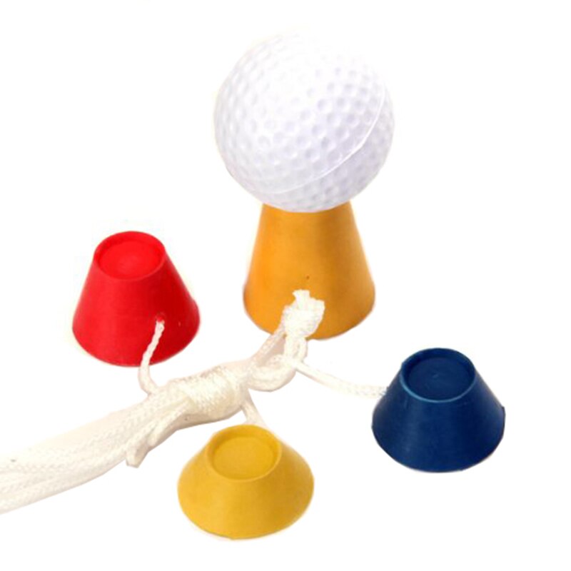 4 in 1 forskellige højder golf tees golf vinter gummi tee med reb golfboldholder