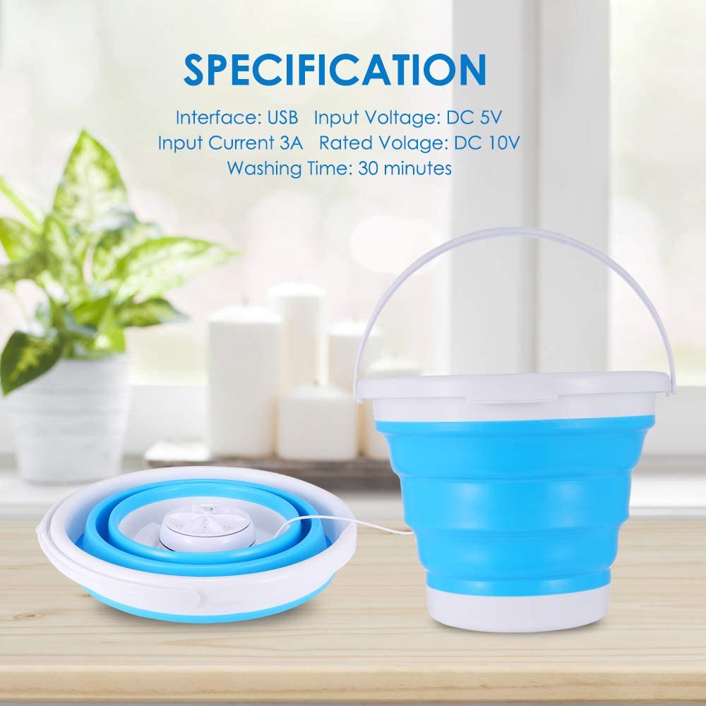 Mini Turbo Washing Machine With Foldable Tub Portable Personal Rotating Ultrasonic Turbines Washer USB Convenient Laundry Washer