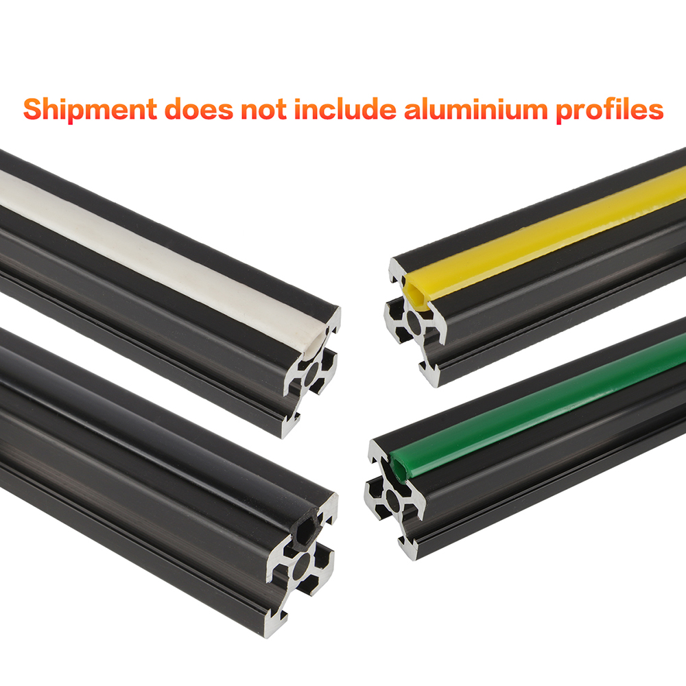 Aluminium-Schlitzabdeckung, Dichtungsprofil, flach, , 3D-Drucker-Zubehör für schwarze Extrusionsplattenhalter, 6 mm extrudierter T-Filterschläuche
