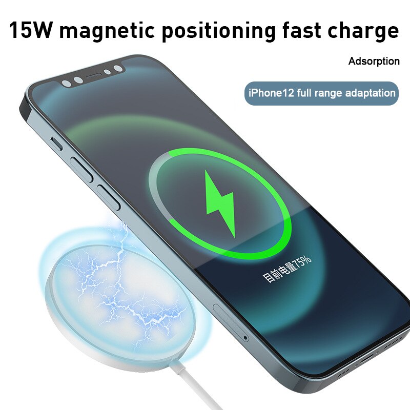 Magnetische 15W Drahtlose Ladegerät Für IPhone 12 Pro Max Mini Typ C Schnelle Lade Für Samsung Xiaomi Drahtlose Ladegerät