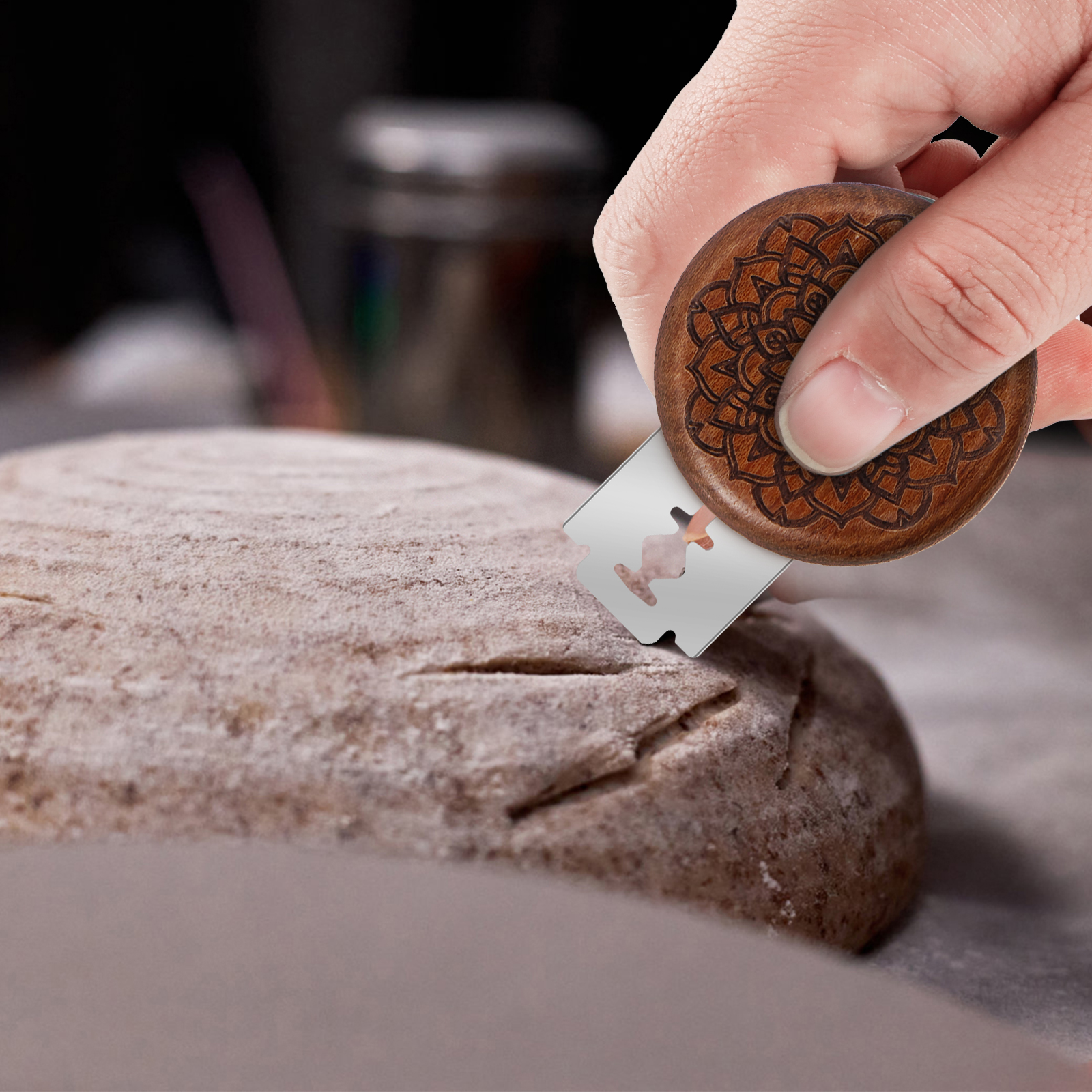 Holz Brot Messer Brot Bäckerei Lahm Werkzeuge Französisch Brot Torschütze Backen Quelle Teig Brot Messer Cutter Werkzeuge DIY Sauerteig Brot