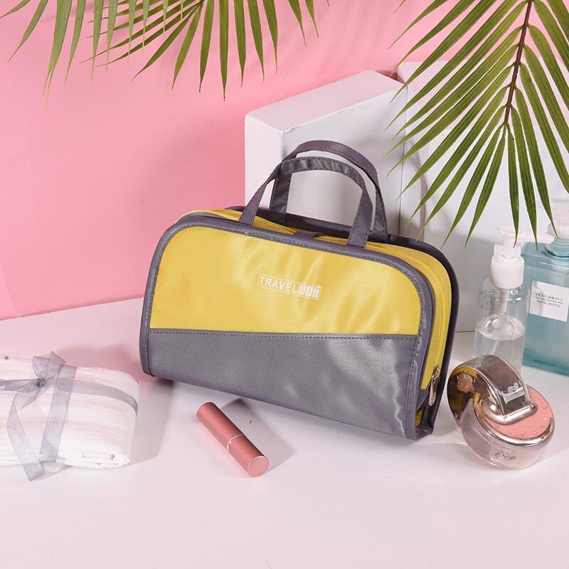 Leuke 2 In1 Cosmetische Tas Waterdichte Pvc Make Borstel Tas Vrouwen Reizen Beauty Pouch Make Up Organizer Make Gevallen Schoonheid tassen: Beige