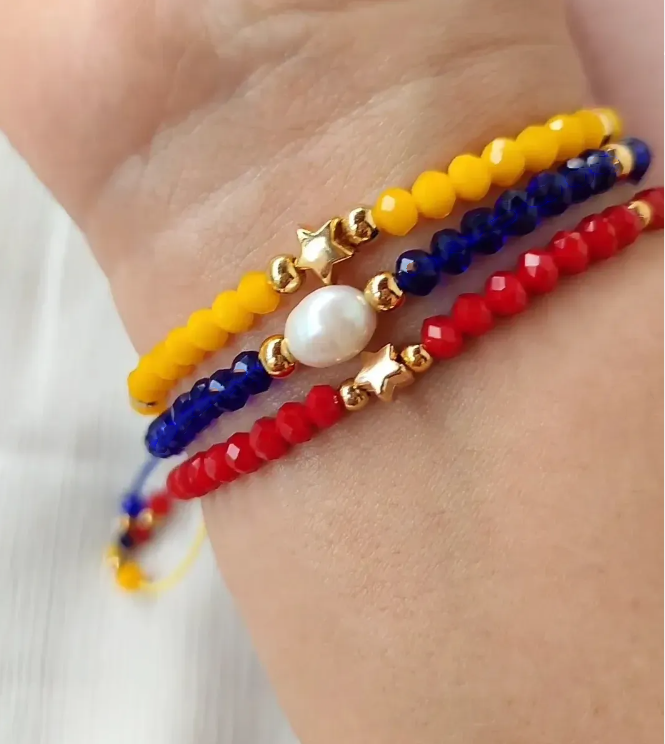 handmade Venezuela beaded bracelet, Venezuelan jewelry: Light Yellow Color