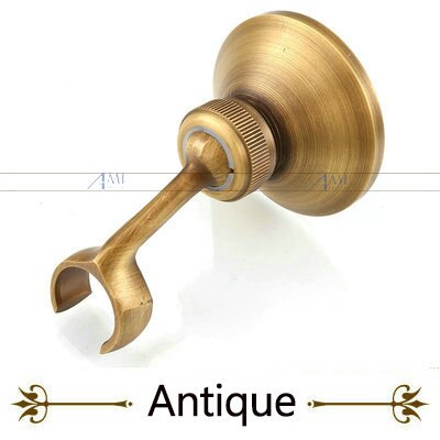 Amibronze Retro Antique Brass Bathroom Hand Held Shower Head Holder Bracket Bathroom Hardware Accessory Wall Mounted Hook: antique brushed