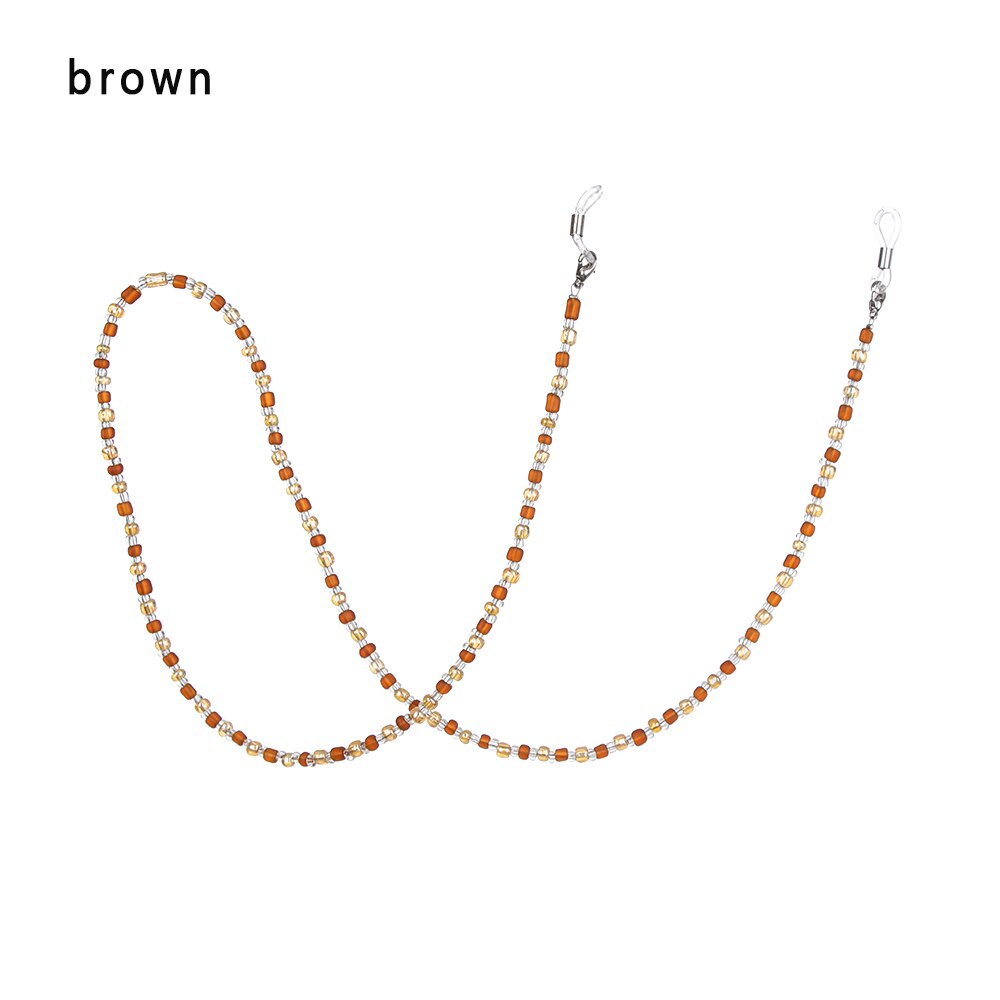 Leesbrilketting voor dames, schelpen kralen zonnebrilkoorden, kralen brillenkoord, bevestigingsriemen, zwarte brillenhouder: C bruin
