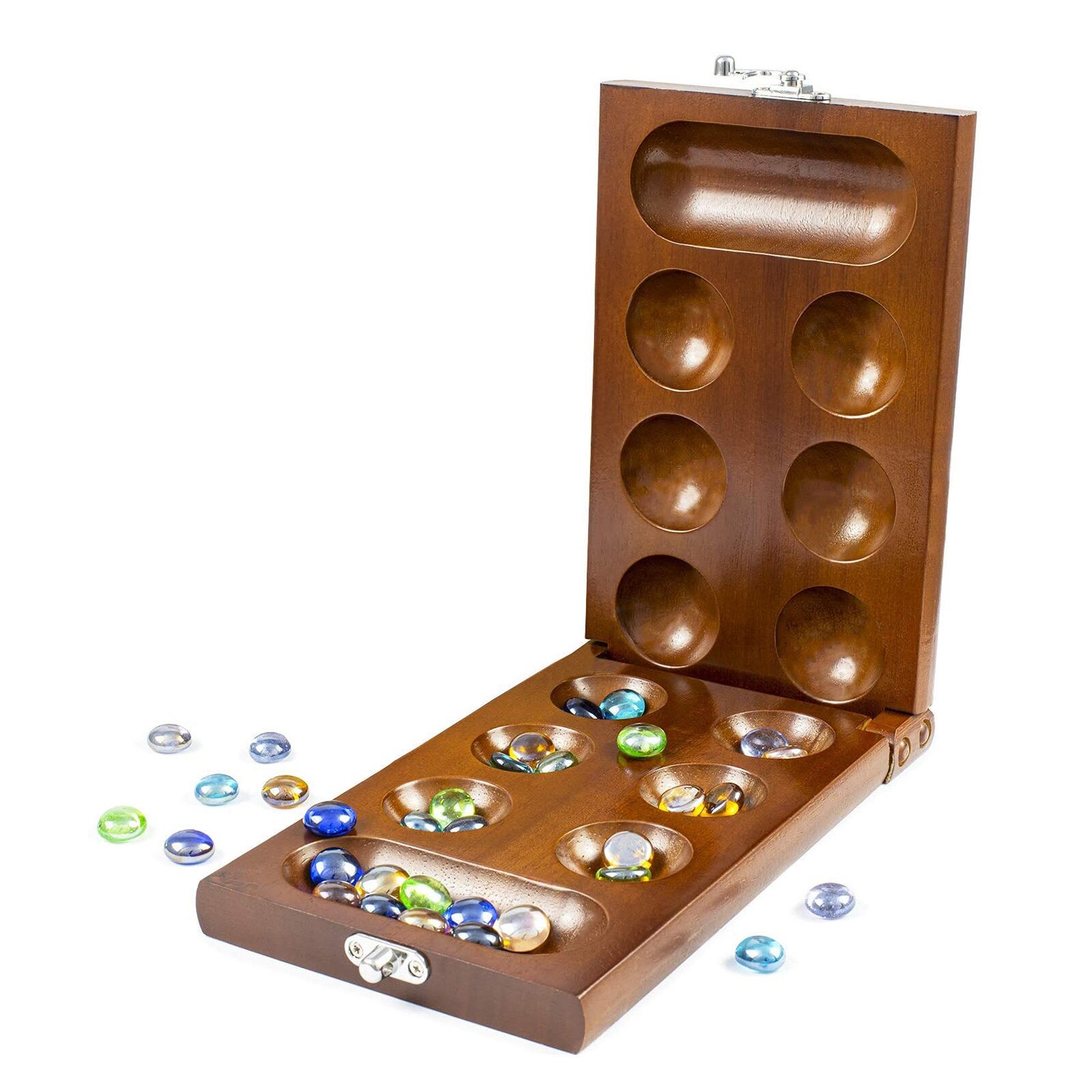 Mancala Board Game With Stones Solid Wood Adults Kids Thinking Puzzle Game Children Board Strategy Game Toys For Children