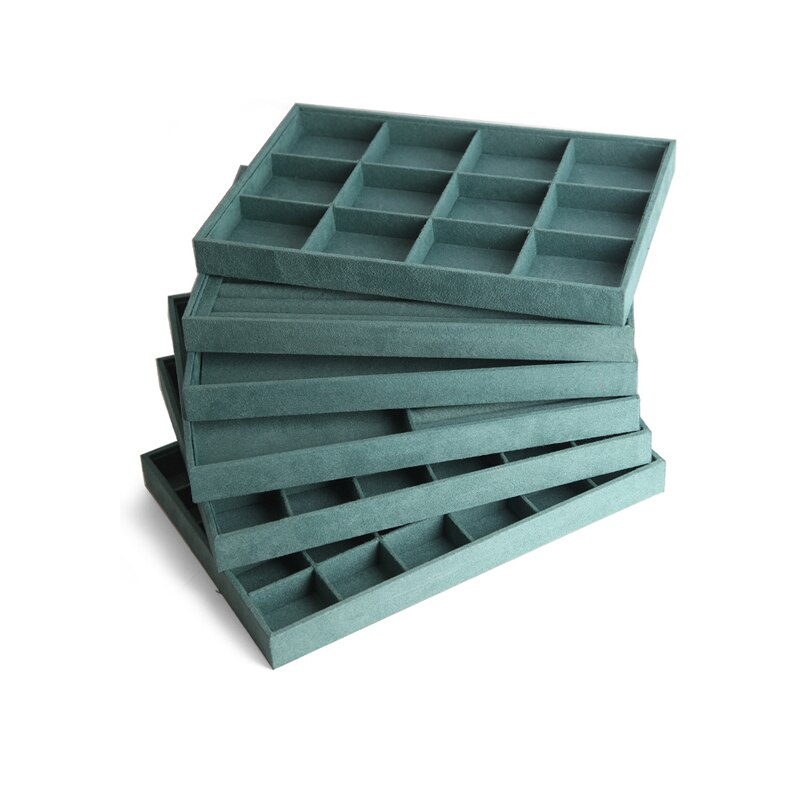 Jewelry Organizer Tray - Velvet Display Holder for Rings, Earrings, Necklaces, Bracelets - 35x24x3cm