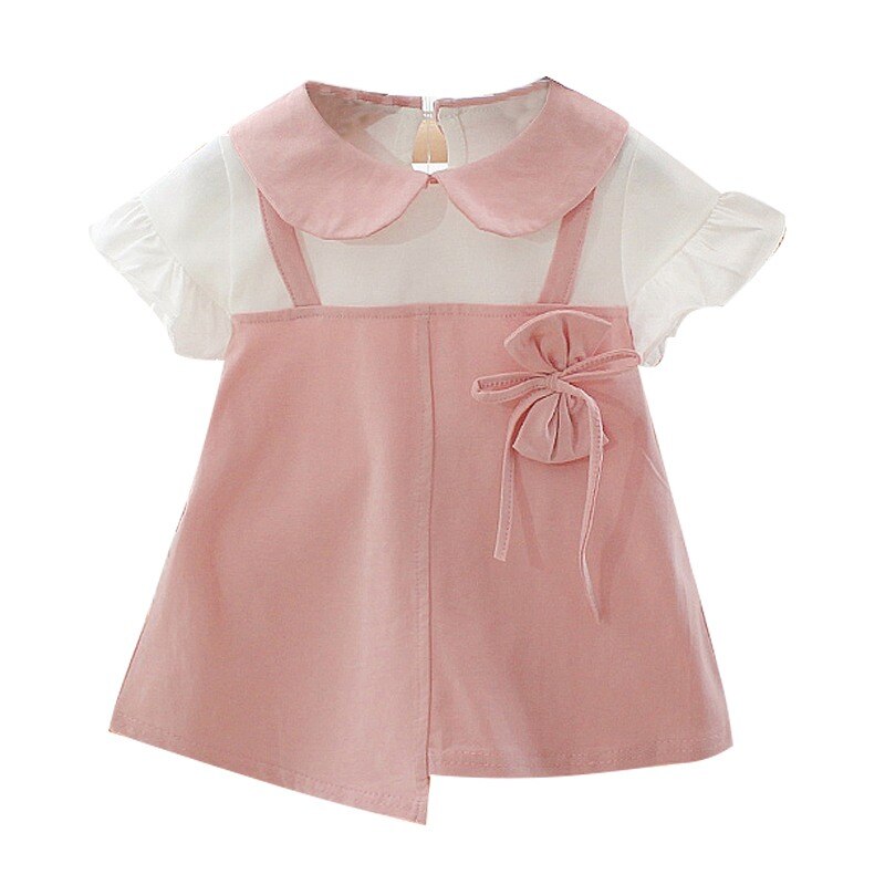 Baby Meisje Jurken Zomer Meisjes Katoen Aardbei Jurk Baby Meisje Mouwloze Effen Kleur Jurk 0-3 Jaar Baby Verjaardag jurk: Roze / 12m