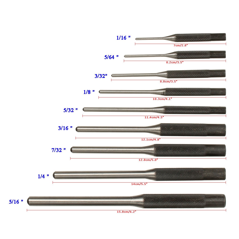 Professionelle Rolle Stifte schlagen einstellen Bolzen Fangen Doppel-Konfrontiert Weiche Gummi Hammer Hammer Werkzeug Bausatz 9-Stck Rolle Stift schlagen setzt