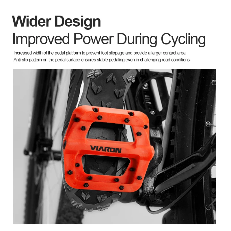 BOLANY Bike Pedal Ultralight Anti-slip 16 Nail Nylon Pedal for Mountain Bike Sealed Double Bearings Pedals Bicycle Accessories